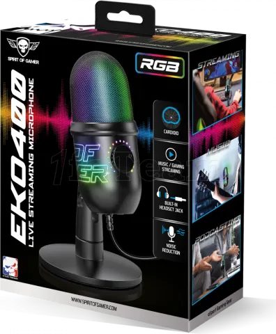 Photo de Microphone sur pied Spirit of Gamer Eko 400 RGB (Noir)