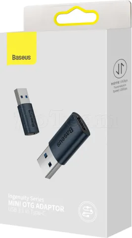 Photo de Mini Adaptateur Baseus Ingenuity USB-A 3.1 Vers USB-C OTG (Noir)