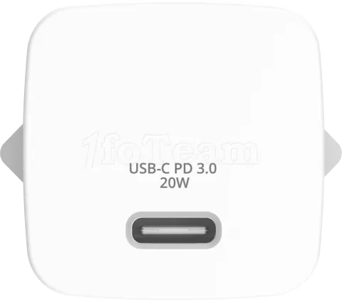 Photo de Mini chargeur secteur Verbatim GaN USB-C avec cable USB-C 20W (Blanc)