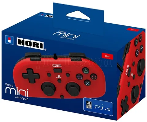Photo de Mini Manette de jeu filaire Hori Minipad pour Playstation 4 (Rouge)