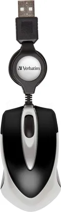 Photo de Mini Souris filaire (rétractable) Verbatim Go Mini (Noir)