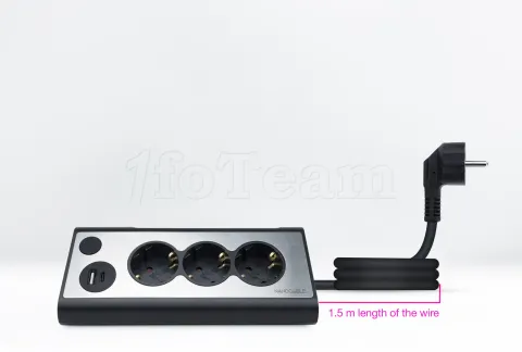 Photo de Multiprise 3 prises Nanocable + 1x USB-A et 1x USB-C 1.5m