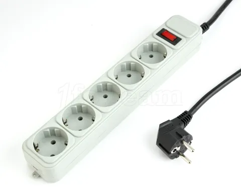 Photo de Multiprise 5 prises Gembird avec interrupteur 1,8m (Blanc)