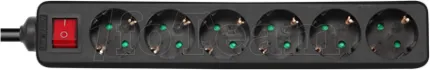 Photo de Multiprise 6 prises Deltaco GT-0661 3m (Noir)
