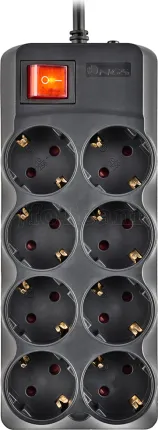 Photo de Multiprise Surtension NGS Surge Pole 800 - 8 prises + Interrupteur 1,50m (Noir)