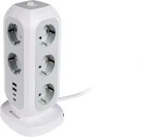 Photo de Multiprise Tour Verbatim 11 prises + 4 Ports USB-C/A 2m (Blanc)