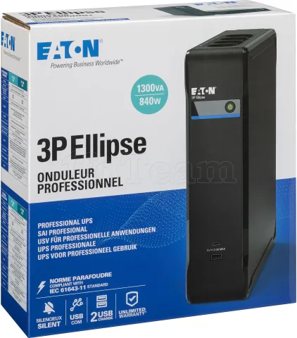 Photo de Onduleur Eaton 3P Ellipse USB - 1300VA (Prises FR)