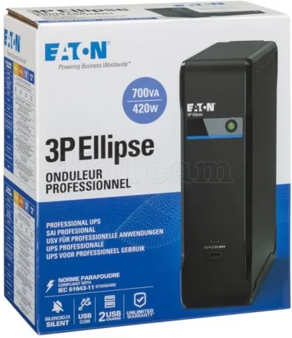 Photo de Onduleur Eaton 3P Ellipse USB - 700VA (Prises FR)