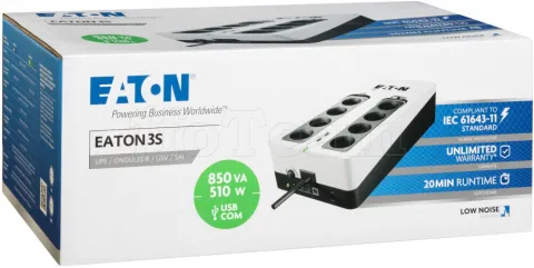 Photo de Onduleur Eaton 3S Gen 2 - 850 VA (Blanc/Noir)