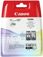 Photo de Pack 2 cartouches d'encre CANON PG-510/CL-511 (Couleurs + Noir)