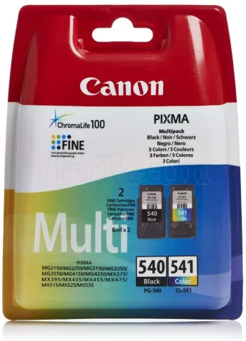 Photo de Pack 2 cartouches d'encre CANON PG-540 / CL-541 ( 3 couleurs + noir )