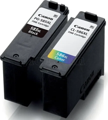 Photo de Pack 2 cartouches d'encre Canon PG-585XL/CL-586XL Photo Value (Noir + Couleurs) + 50x Papiers photo