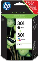 Photo de Pack 2 Cartouches d'encre HP 301 (Noir - Cyan, Magenta, Jaune)