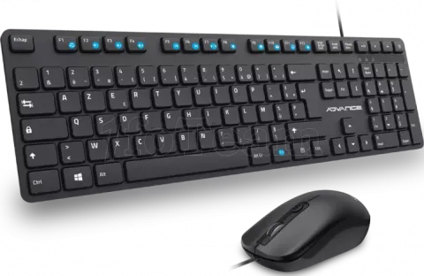 Photo de Pack 2en1 (Clavier/Souris) Advance WorkMate Plus (Noir)