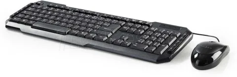 Photo de Pack 2en1 (Clavier/Souris) Nedis KBMC100BKFR (Noir)