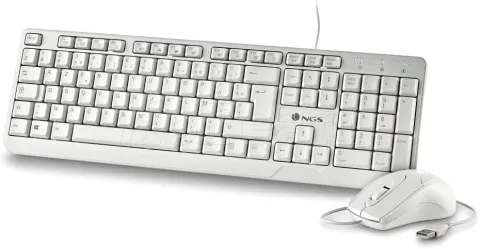 Photo de Pack 2en1 (Clavier/Souris) NGS Cocoa (Blanc)