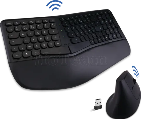 Photo de Pack 2en1 (Clavier/Souris) sans fil Advance SmartErgo (Noir)