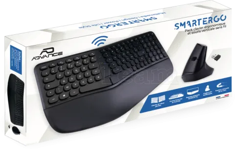 Photo de Pack 2en1 (Clavier/Souris) sans fil Advance SmartErgo (Noir)