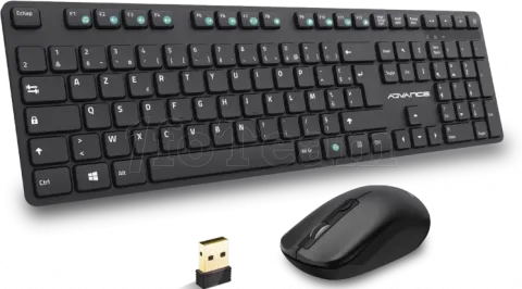 Photo de Pack 2en1 (Clavier/Souris) sans fil Advance WorkMate Plus (Noir)