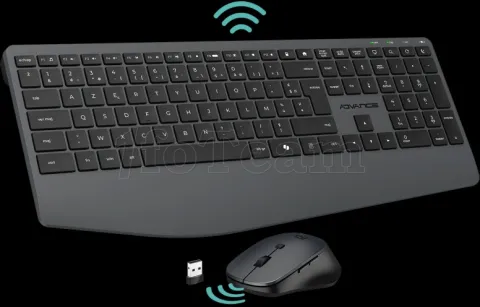 Photo de Pack 2en1 (Clavier/Souris) sans fil Advance X-Type (Noir)