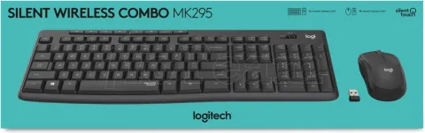 Photo de Pack 2en1 (Clavier/Souris) sans fil Logitech MK295 Slient (Noir)