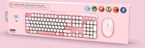 Photo de Pack 2en1 (Clavier/Souris) sans fil Mobility Lab Pure Color (Rose)