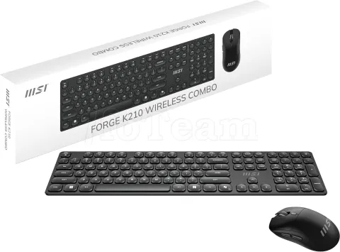 Photo de Pack 2en1 (Clavier/Souris) sans fil MSI Forge K210 Wireless Combo (Noir)