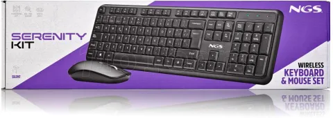Photo de Pack 2en1 (Clavier/Souris) sans fil NGS Serenity Silencieux (Noir)