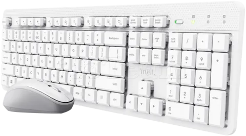 Photo de Pack 2en1 (Clavier/Souris) sans fil Trust Ody II (Blanc)