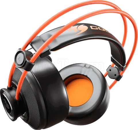 Photo de Pack 2en1 (Ecouteurs/Casque) Gamer filaire Cougar Immersa Ti Ex (Noir/Orange)