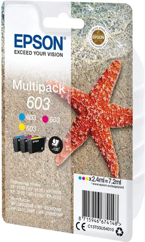 Photo de Pack 3 cartouches d'encre Epson Etoile de mer 603 (3 Couleurs)