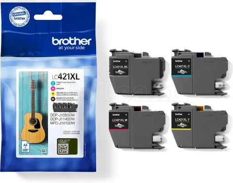 Photo de Pack 4 cartouches d'encre Brother LC-421 XL (Noir + Couleurs)