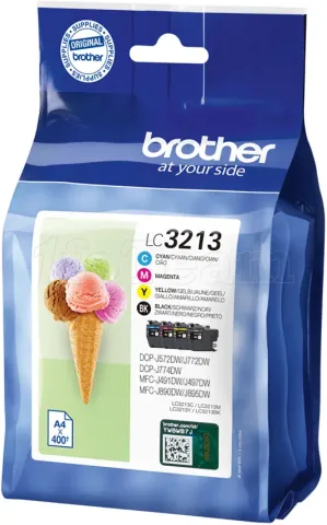 Photo de Pack 4 cartouches d'encre Brother LC3213 (Noir + Couleurs)