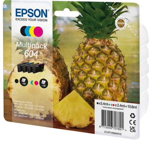 Photo de Pack 4 cartouches d'encre Epson Ananas 604 (Noir + Couleurs)