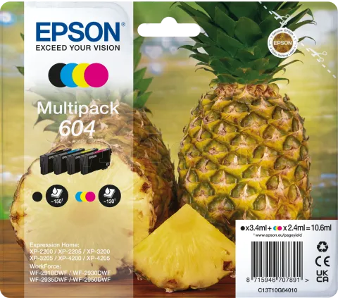 Photo de Pack 4 cartouches d'encre Epson Ananas 604 (Noir + Couleurs)
