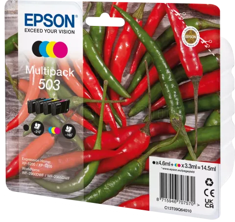 Photo de Pack 4 Cartouches d'encre Epson Piments 503 (Noir+Couleurs)