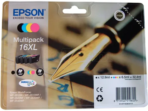 Photo de Pack 4 cartouches d'encre Epson Stylo a plume 16XL