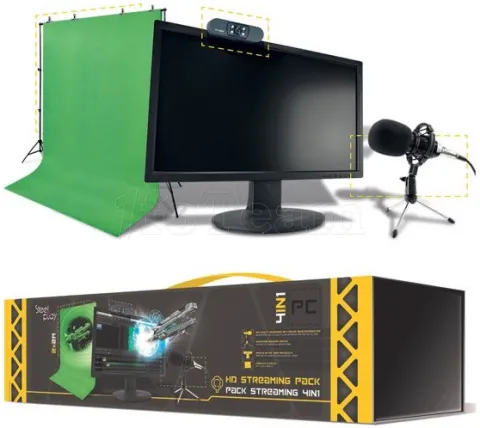 Photo de Pack 4en1 Steelplay Streamer Pro (Micro/Webcam/Fond/Fixation)