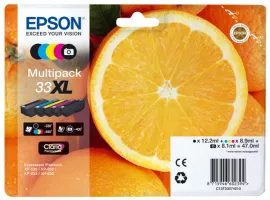 Photo de Pack 5 cartouches d'encre Epson Orange T3337XL (Noir + Couleurs + Noir photo)
