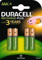 Photo de Pack blister de 4 piles rechargeables Duracell Duralock type AA 1,2V - 2400 mAh (R06)