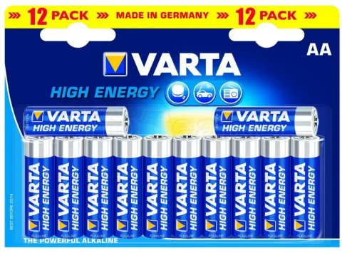 Photo de Pack de 12 piles Alcaline Varta type AA 1,5V (LR6)