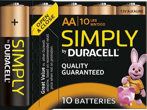 Photo de Pack de 6 piles Alcaline Duracell Simply type AA 1,5V (R06)