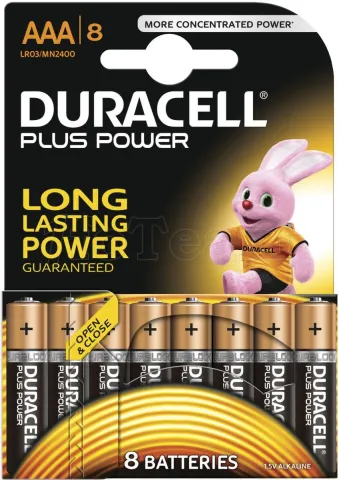 Photo de Pack de 8 piles Alcaline Duracell Plus Power type AAA 1,5V (R03)