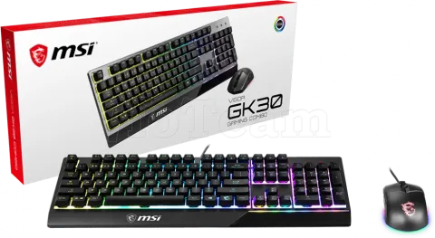 Photo de Pack Gamer 2en1 (Clavier/Souris) MSI Vigor GK30 Combo RGB (Noir)