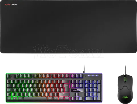 Photo de Pack Gamer 3en1 (Clavier/Souris/Tapis) Mars Gaming MCPX RGB (Noir)