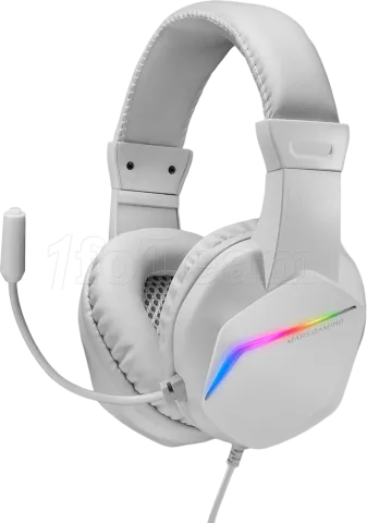 Photo de Pack Gamer 4en1 (Clavier/Souris/Casque/Tapis) Mars Gaming MCP-RGB3 (Blanc)