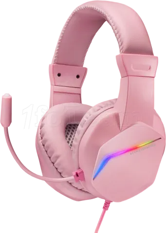 Photo de Pack Gamer 4en1 (Clavier/Souris/Casque/Tapis) Mars Gaming MCP-RGB3 (Rose)