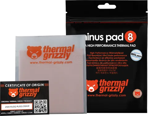 Photo de Pad Thermique Thermal Grizzly Minus Pad 8 100x100x3mm (Rose)