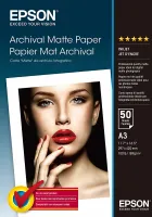 Photo de Papier Mat Epson Archival 192g/m² - 50 feuilles A3 (29,7 x 42 cm)