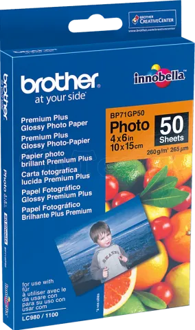 Photo de Papier Photo Brillant Brother 260g/m² - 50 feuilles 10x15cm